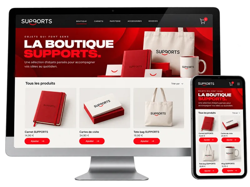 Application web sur mesure imprimé par SUPPORTS à Marrakech