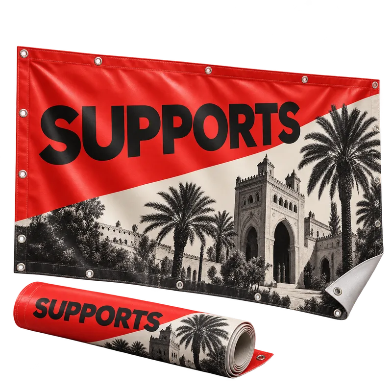 Impression bâche publicitaire (banderole) imprimé par SUPPORTS à Marrakech