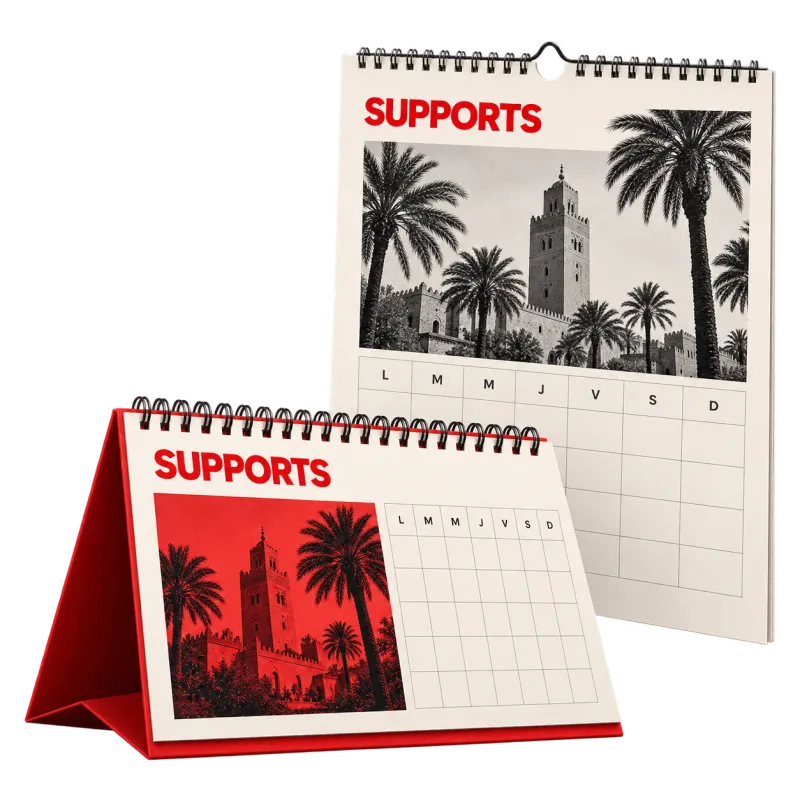Calendriers personnalisés imprimé par SUPPORTS à Marrakech