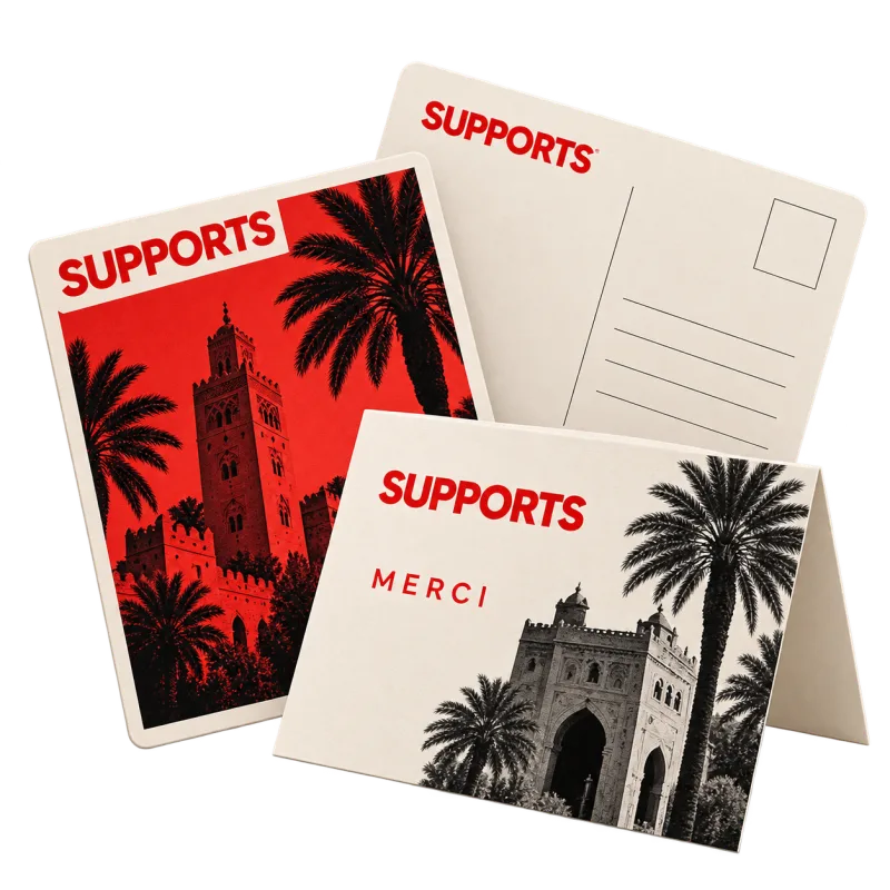 Cartes postales et cartes de correspondance imprimé par SUPPORTS à Marrakech