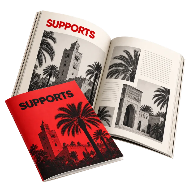 Catalogues et brochures imprimé par SUPPORTS à Marrakech