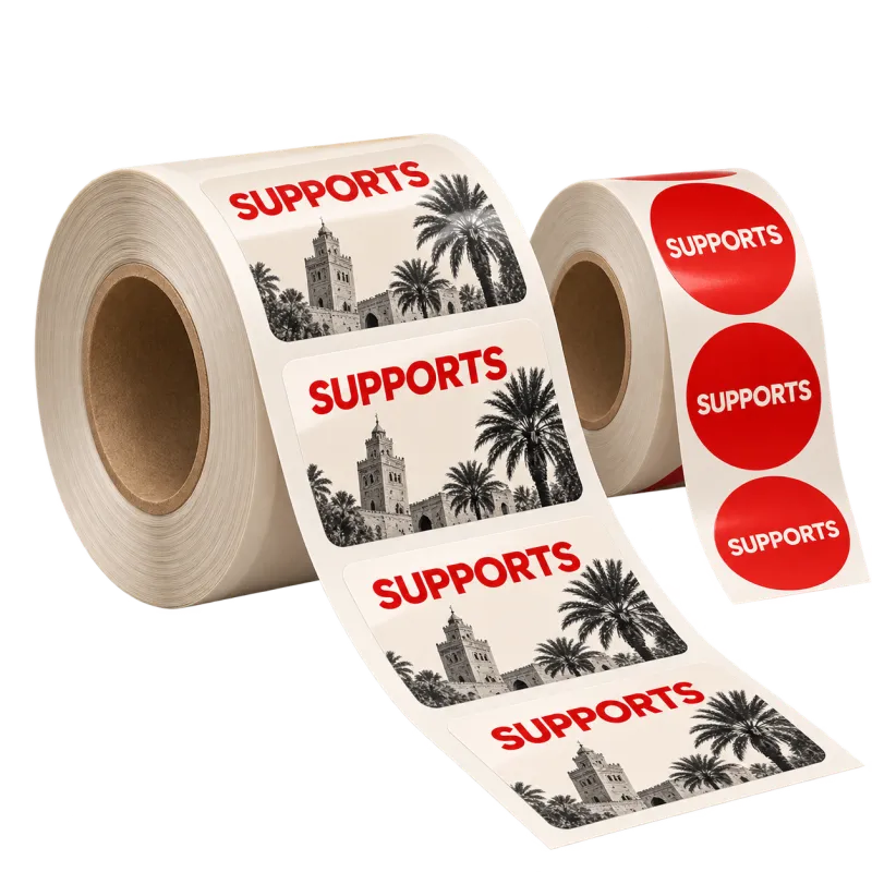 Étiquettes adhésives en rouleaux imprimé par SUPPORTS à Marrakech