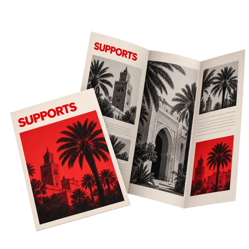 Flyers et dépliants imprimé par SUPPORTS à Marrakech