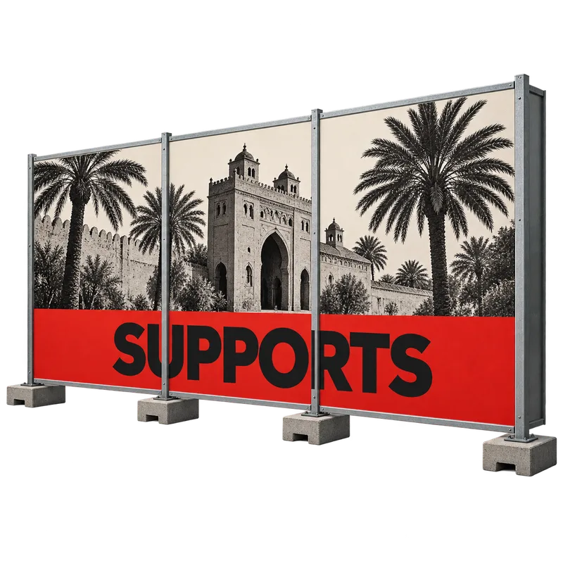 Habillage de palissade de chantier imprimé par SUPPORTS à Marrakech