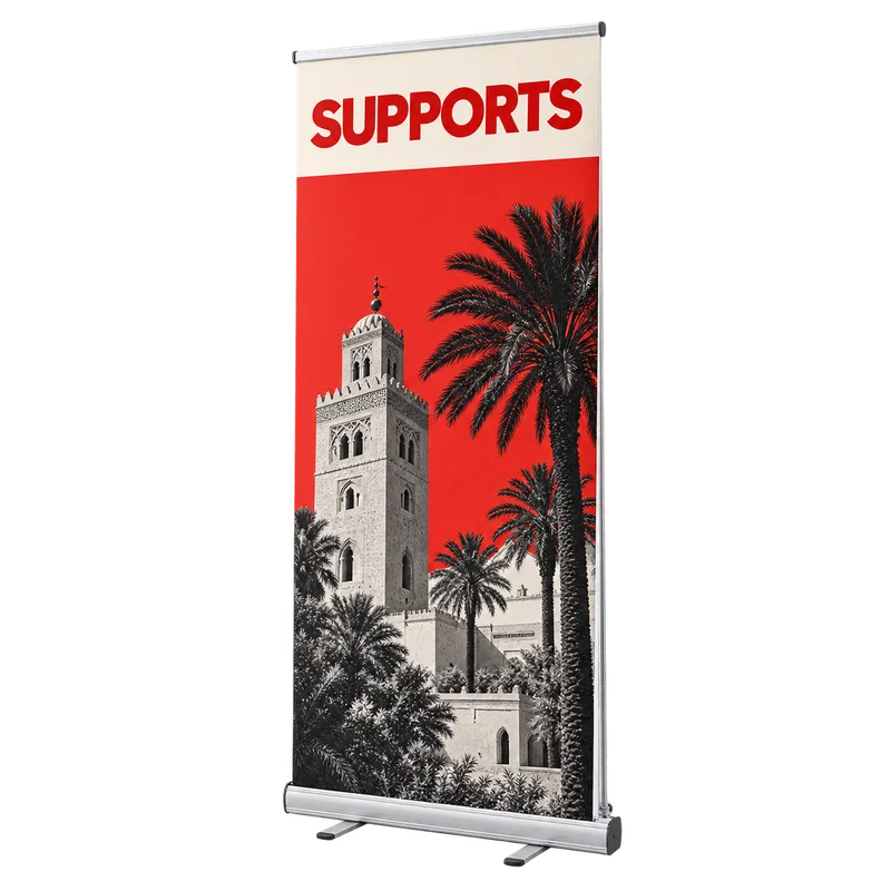 Roll up publicitaire imprimé par SUPPORTS à Marrakech