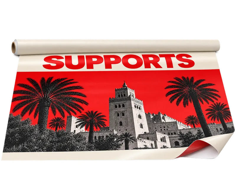 Impression vinyle adhésif grand format imprimé par SUPPORTS à Marrakech