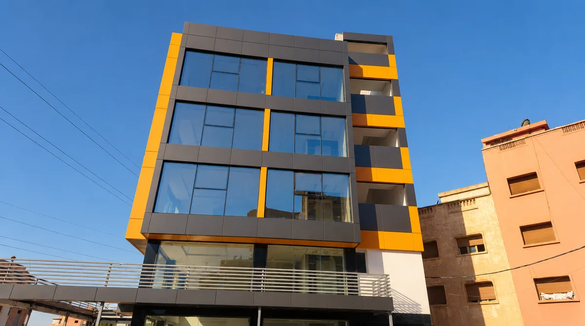 Devanture de commerce relookée par SUPPORTS à Marrakech