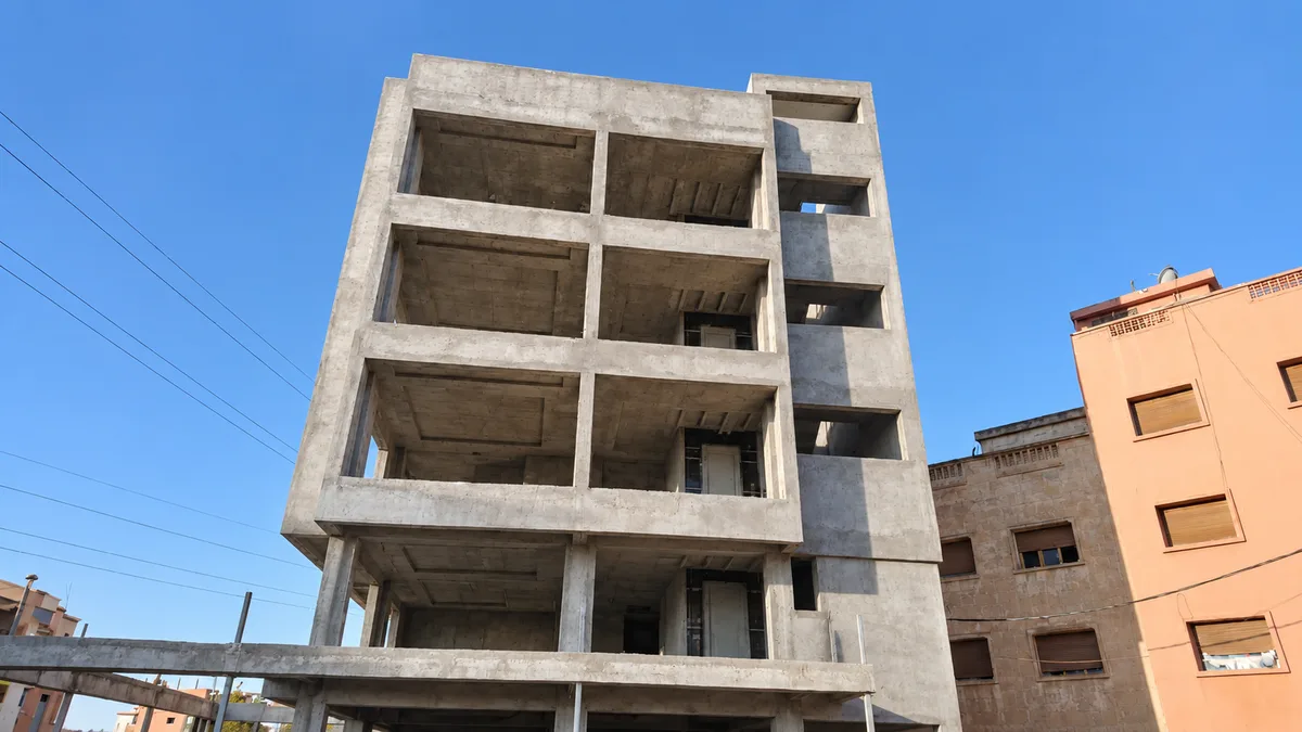 Devanture avant habillage Alucobond — réalisation SUPPORTS Marrakech